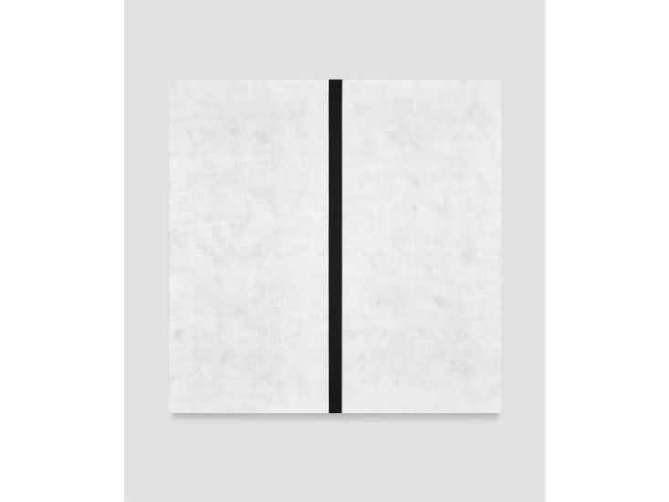 Mary Corse　Untitled (White, Black Band (Narrow), Beveled)　2019