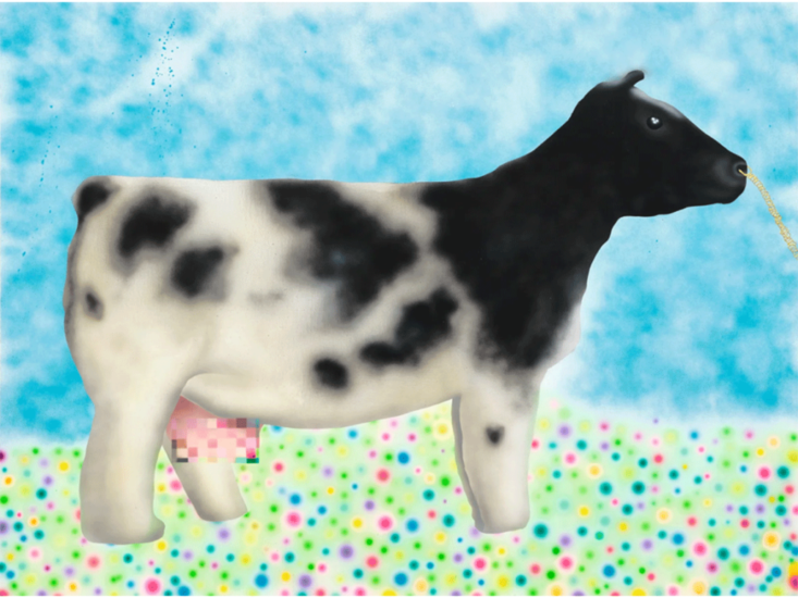 ¥OUADA　Sketch a beautiful cow seen on the Internet　2021