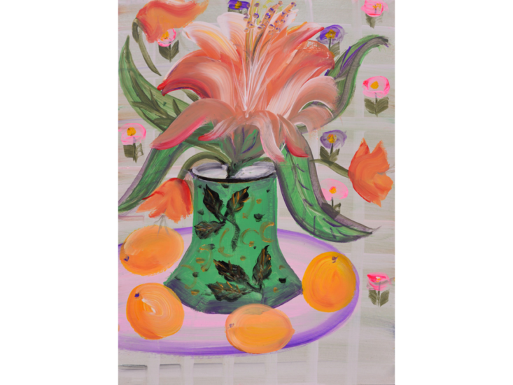 Nato Sirbiladze　Still Life Flower with Apricot　2021