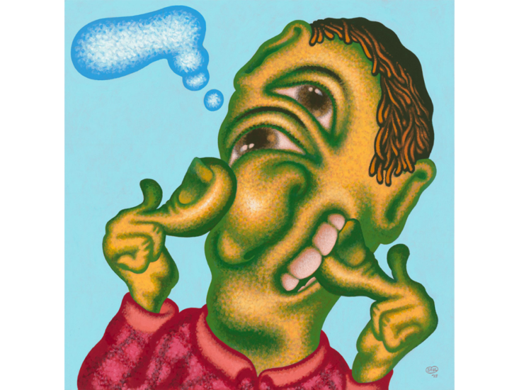 Peter Saul　The Thinker Thinks　2018