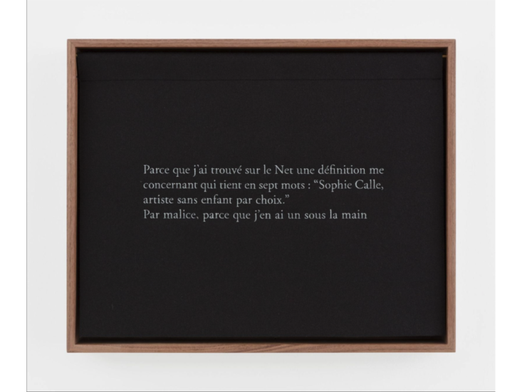 Sophie Calle　Sans enfants, sein 子供なし、胸　2018