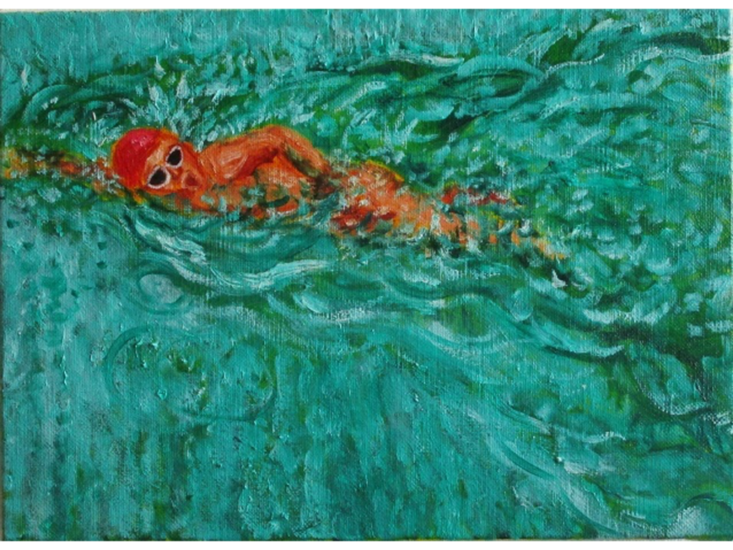 箱嶋泰美　Red swimming cap 赤水泳帽　2020