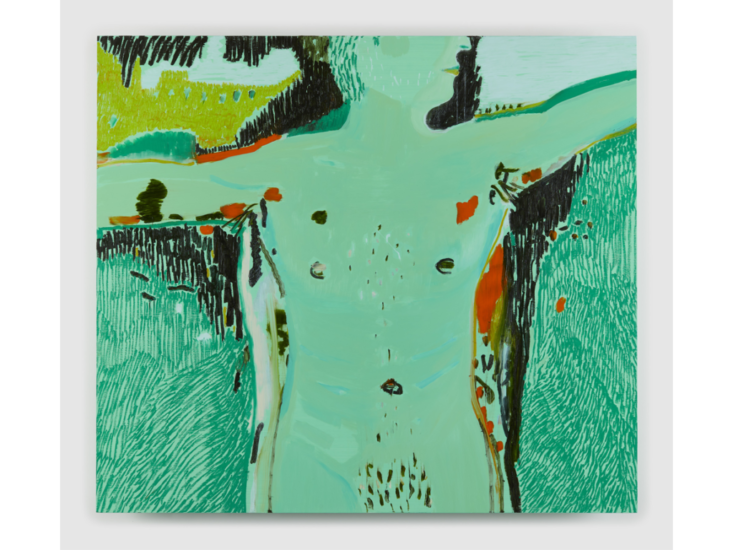 Jules de Balincourt　Naked Man in Nature　2021