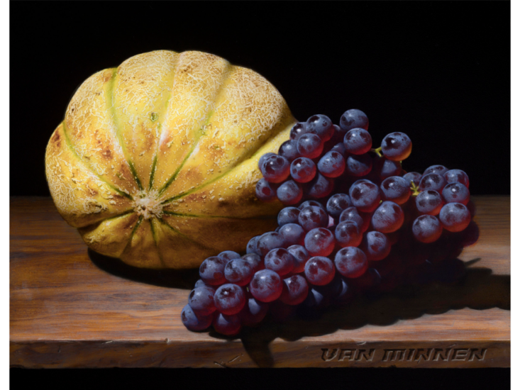 Christian Rex van Minnen　Still Life with Grapes and Melon　2025