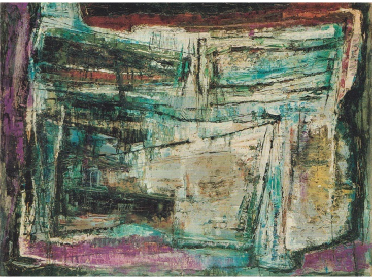 宇佐美圭司　ヴァイオレットに囲まれて　1959