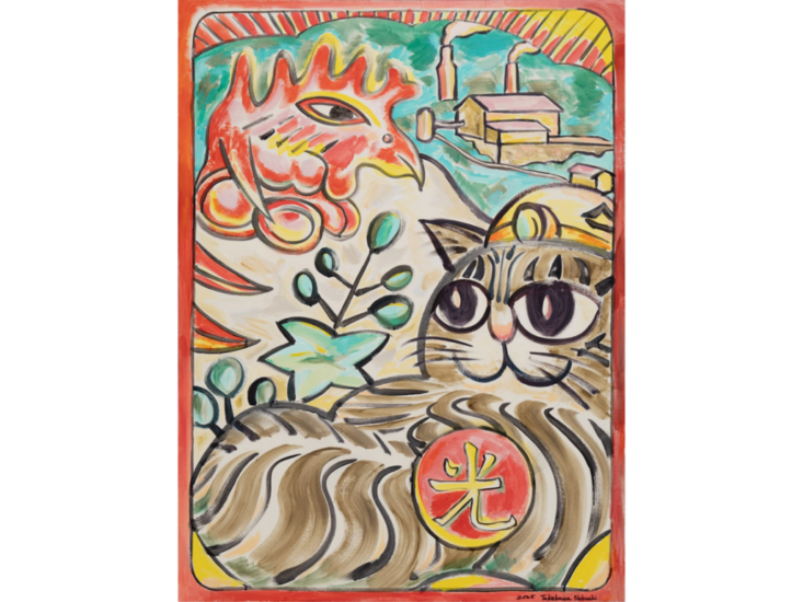 竹川宣彰　Cat's Ashio Copper Mine Hwatu (Paulownia with Phoenix)　2025