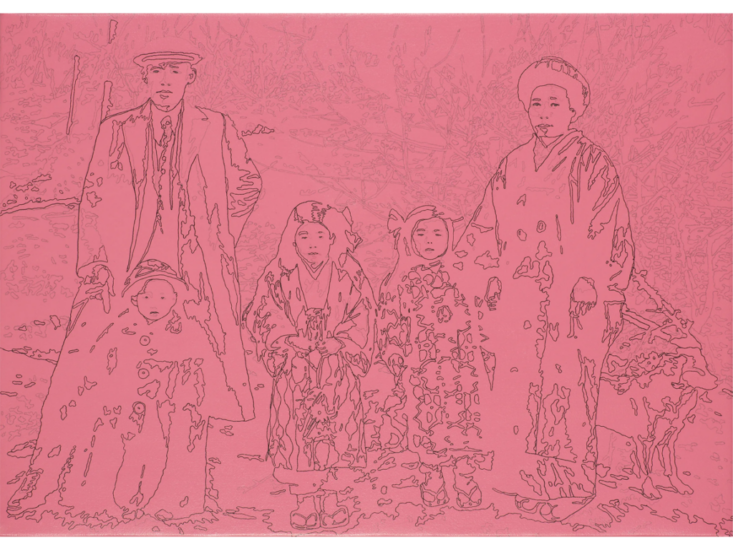 烏丸由美　Facing Histories N.92「桃花村の家族」のための習作　2015