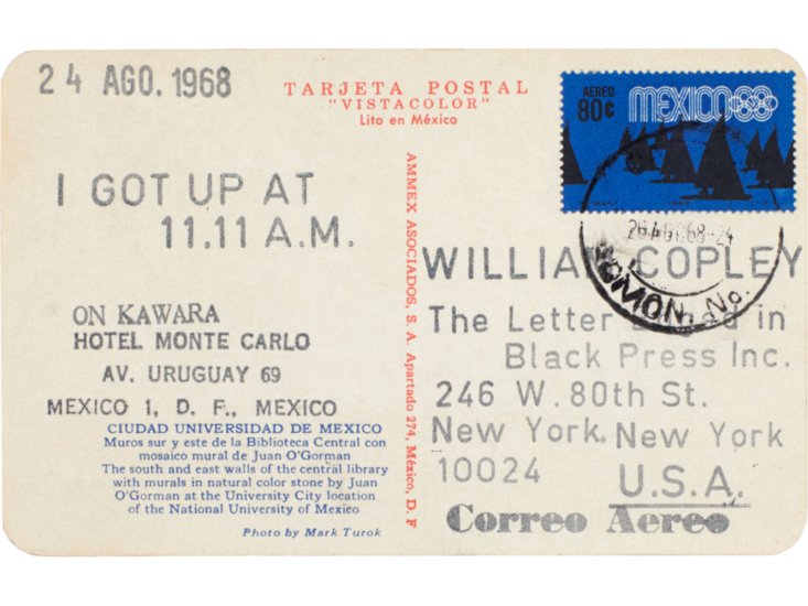 河原温　I Got Up at 11:11 A.M., 24.08.1968　1968