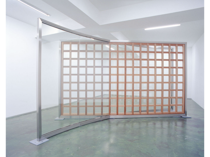 Dan Graham　Wood Grid Crossing Two-way Mirror　2010