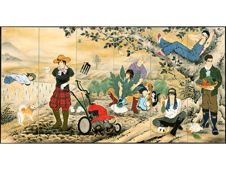 木村了子　男子楽園図屏風 EAST　2011